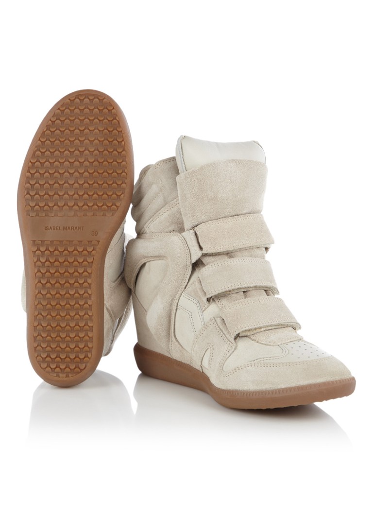 Isabel Marant Bekett Sneakerwedge Van Suede Ivoor De Bijenkorf