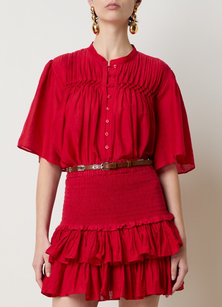 Isabel Marant - Destiny tuniek met plooidetail - Rood