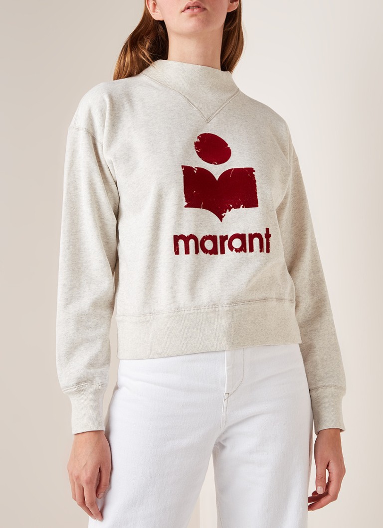 Isabel Marant Étoile - Moby sweater met flock logoprint - Gebroken wit