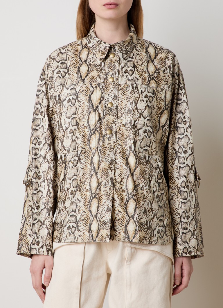 Isabel Marant - Florida blouse met slangenprint - Beige