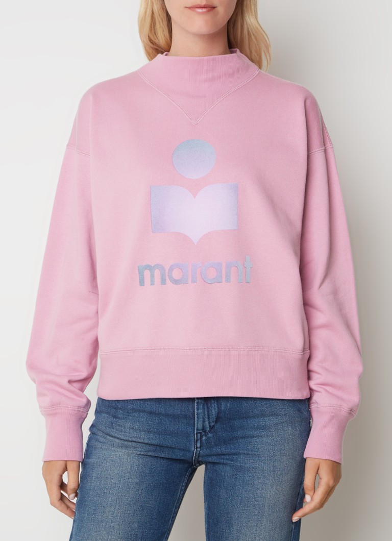 Isabel Marant - Moby sweater met flock logoprint - Roze