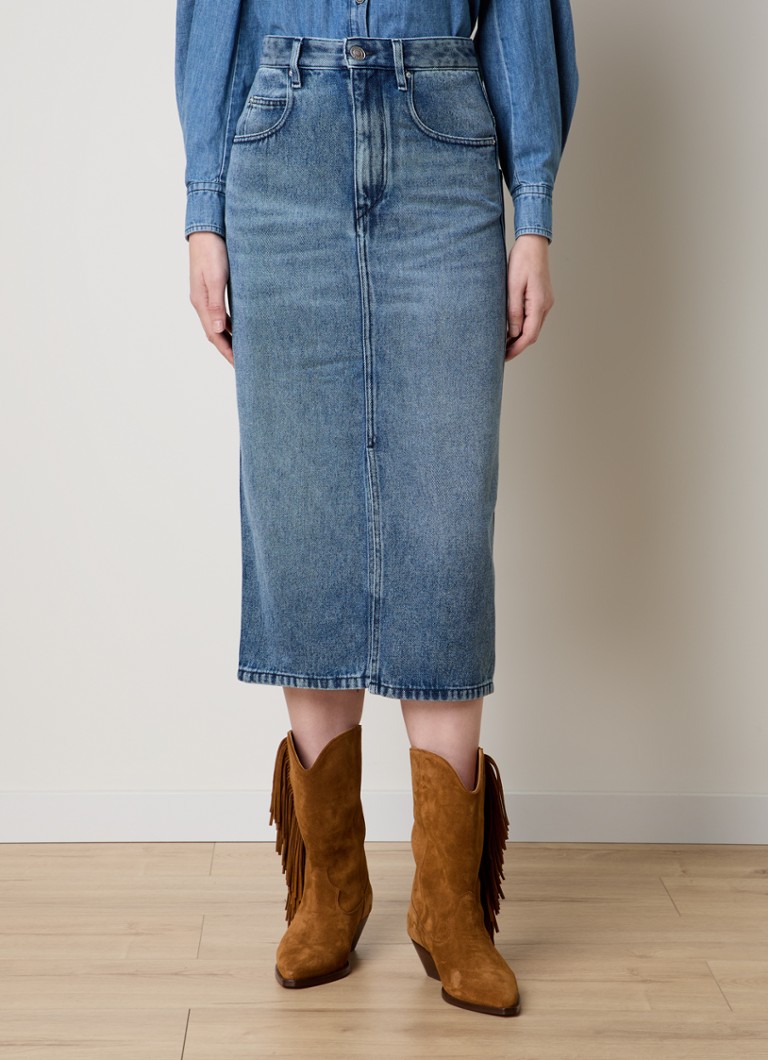 Isabel Marant - Tilauria midi spijkerrok in lyocellblend met split - Indigo