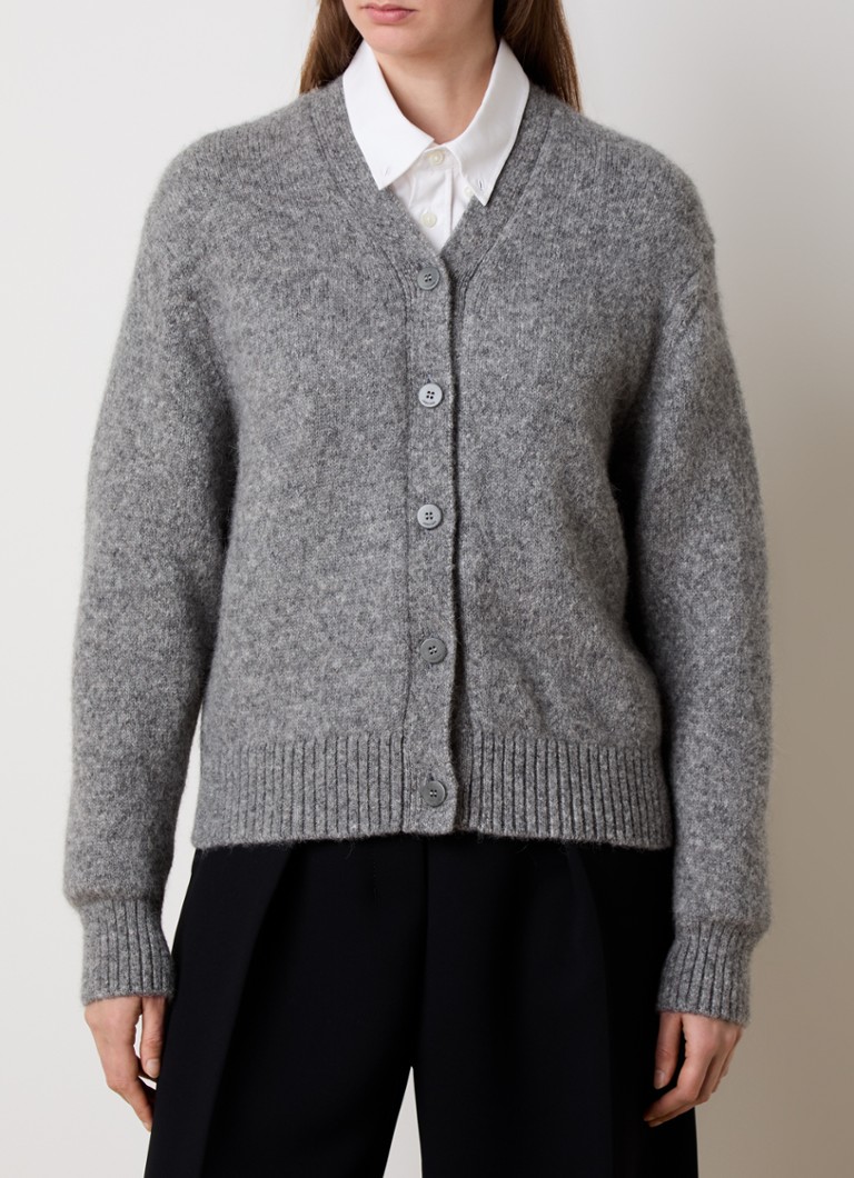 Jacquemus - Fijngebreid vest in alpaca wolblend met ingebreid logo - Grijs