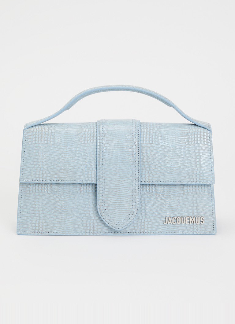 Jacquemus - Le Grand Bambino handtas van kalfsleer met afneembare schouderriem - Lichtblauw
