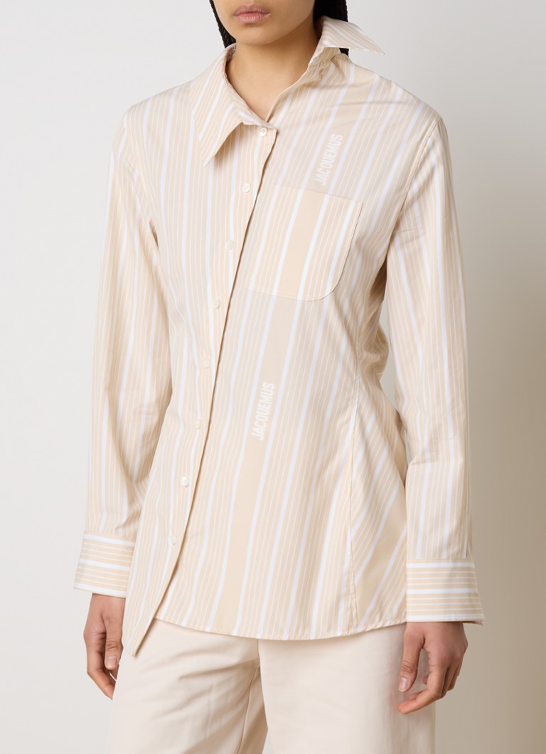 Jacquemus - Pablo blouse met streepprint en asymmetrische zoom - Vanillegeel