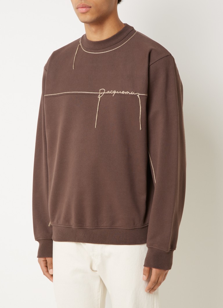 Jacquemus - Sweater van katoen met logoprint - Donkerbruin