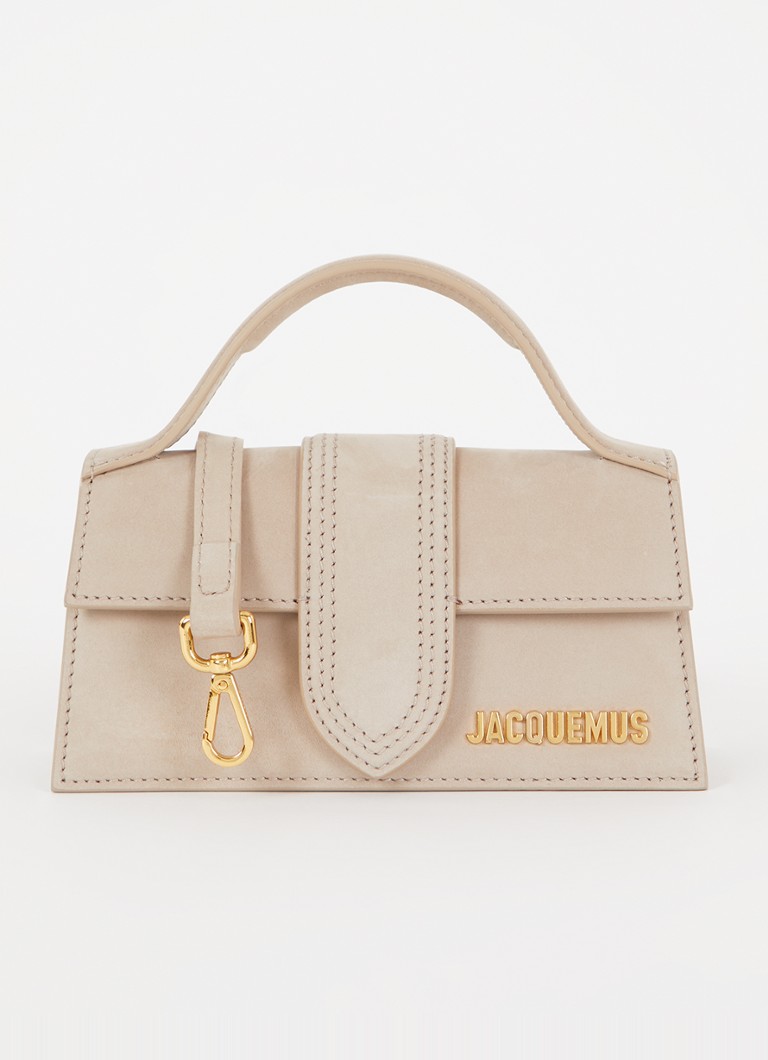 Jacquemus - The Bambino handtas van nubuck - Donkerbeige