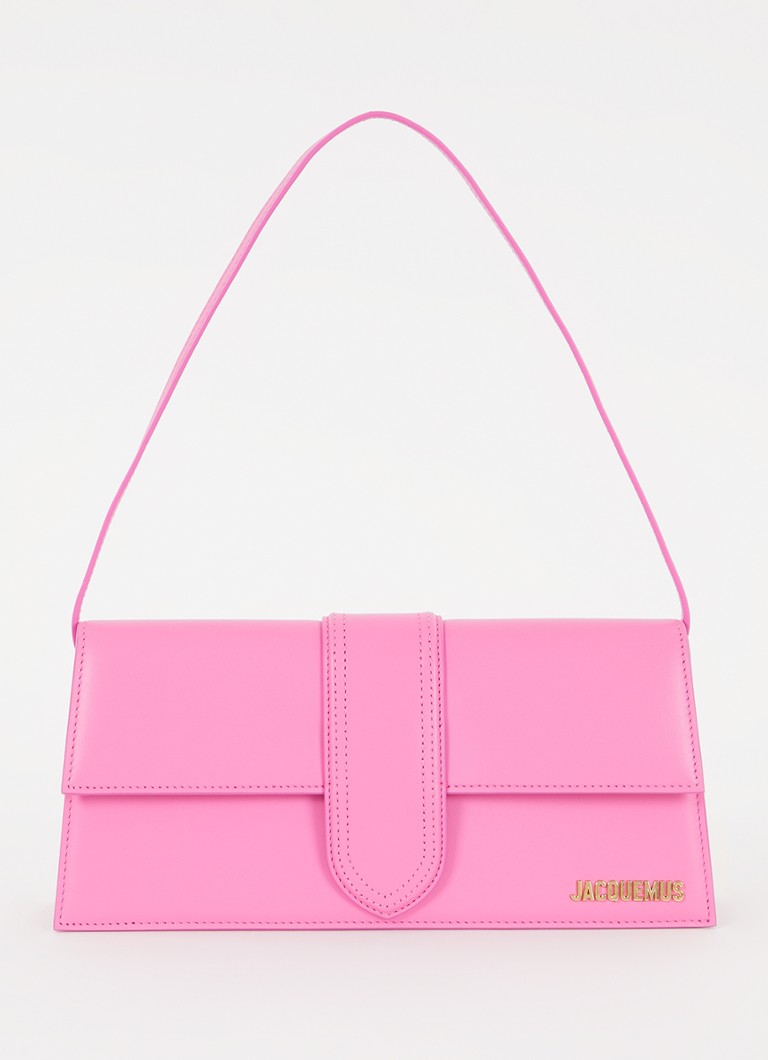 Jacquemus - The Long Bambino schoudertas van leer - Donkerroze