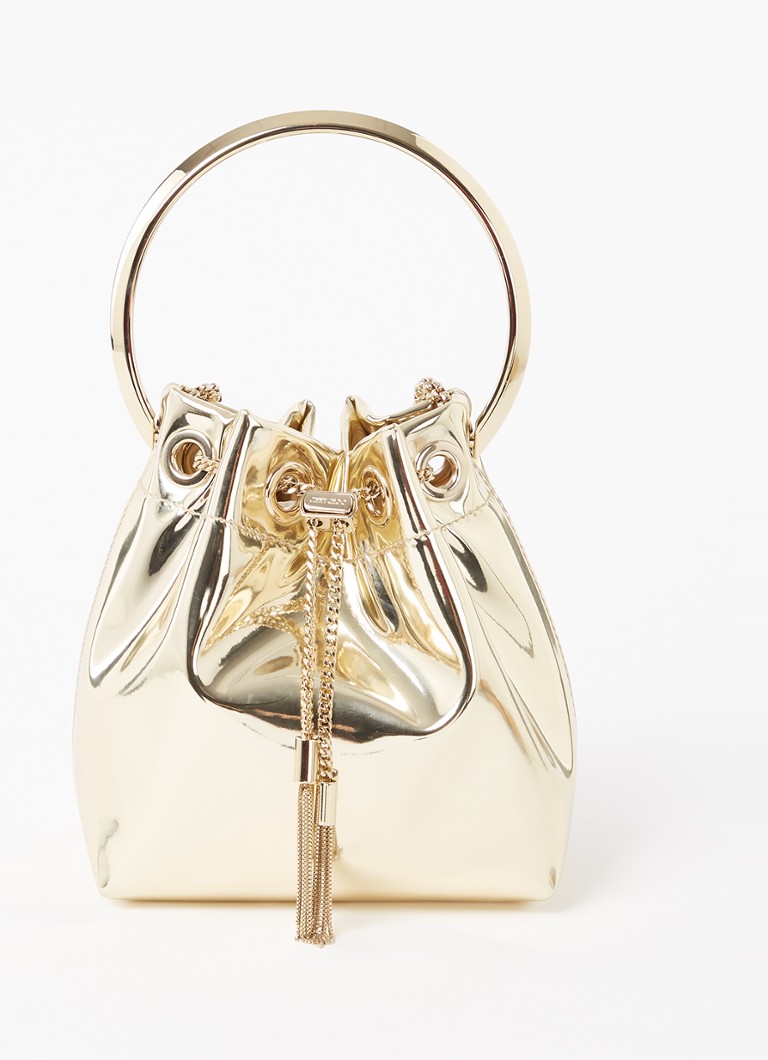 Jimmy Choo - Bon Bon mini handtas met metallic finish - Goud