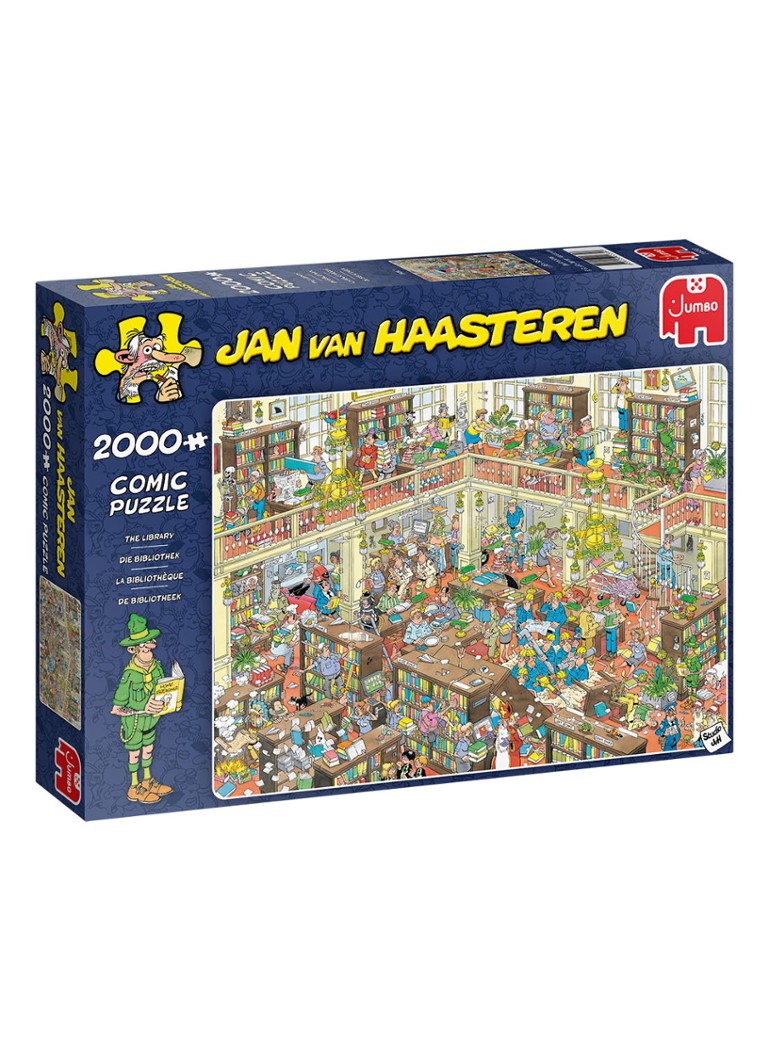 Jumbo - Jan Van Haasteren Puzzle La Bibliothèque 2000 pièces - Bleu foncé