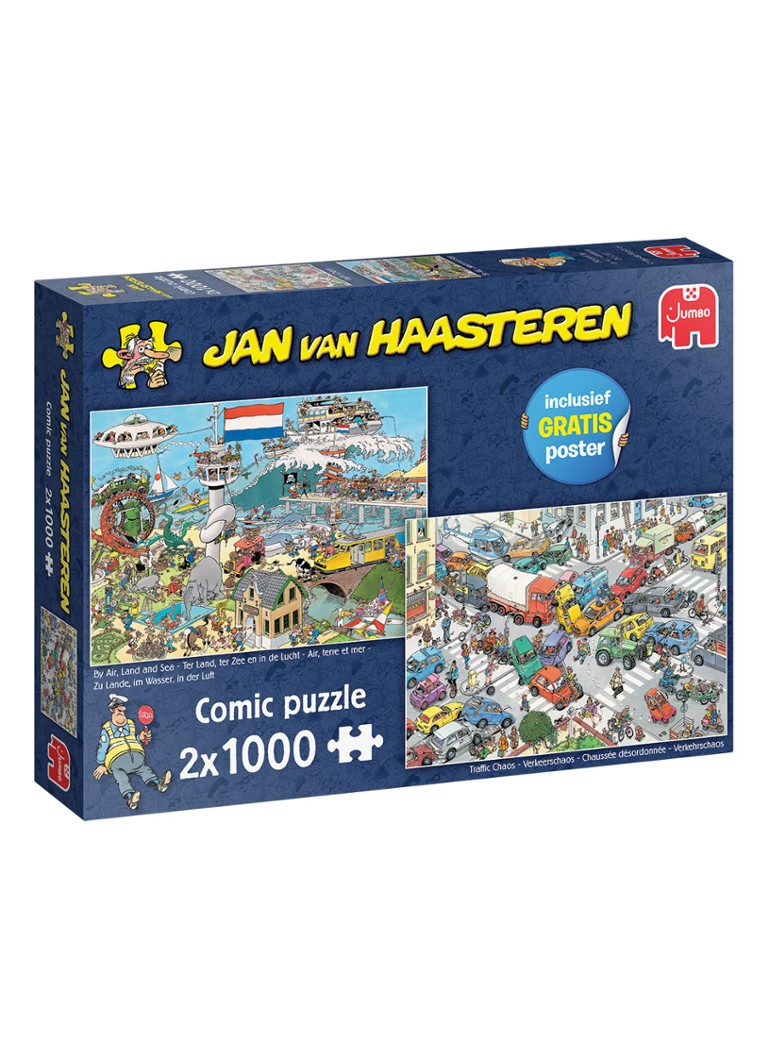 Jumbo - Jan van Haasteren Traffic Chaos & TBD legpuzzel set van 2 x 1000 stukjes - Multicolor