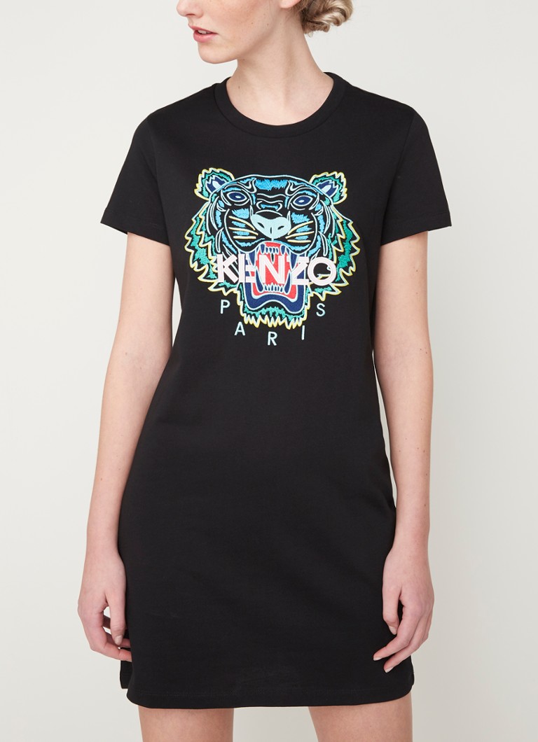 Gloed voorzetsel Excursie KENZO Icon Tiger T-shirt jurk met logoborduring • Zwart • deBijenkorf.be