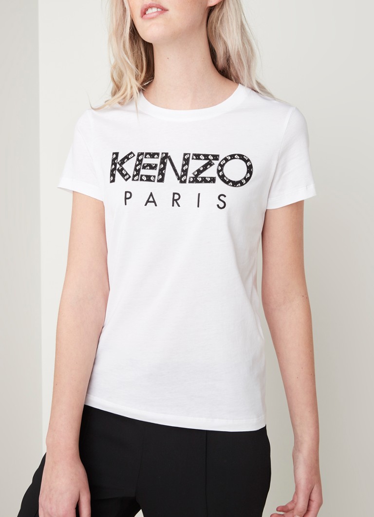Intact Hilarisch Scherm KENZO Paris T-shirt met logoborduring • Wit • deBijenkorf.be