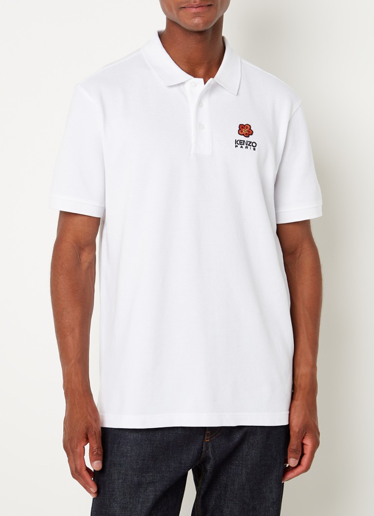 Polo en coton piqué avec bordure logo De Bijenkorf Vêtements Tops & T-shirts T-shirts Polos 