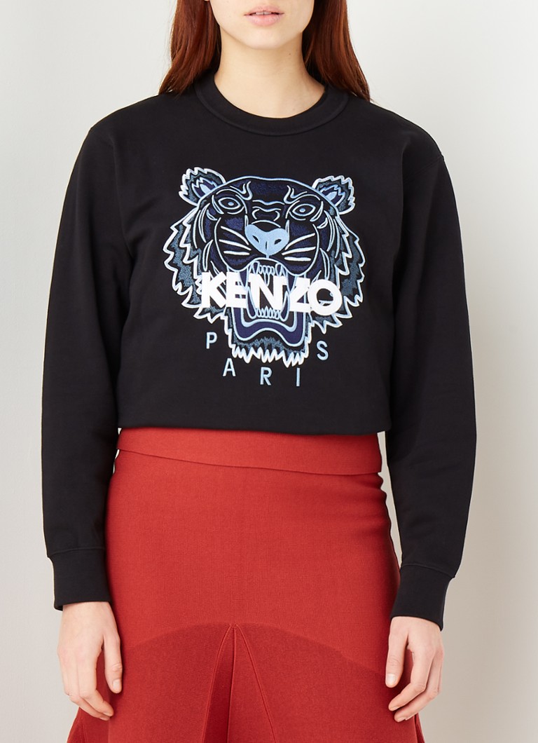 gespannen Denken zebra KENZO Sweater met logoborduring • Zwart • deBijenkorf.be