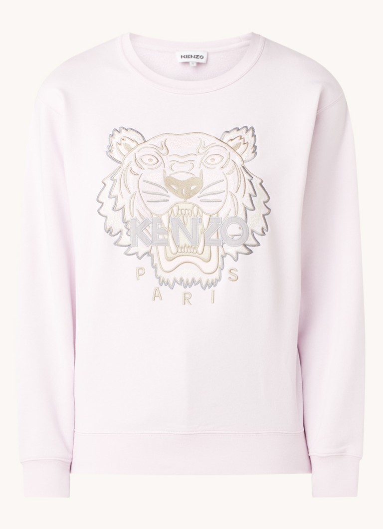 Afvoer Blaast op tijger KENZO Sweater met logoborduring • Lichtroze • deBijenkorf.be