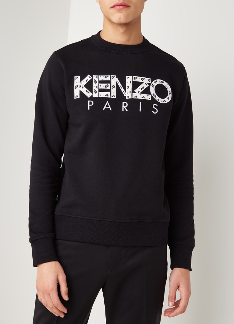 gespannen Denken zebra KENZO Sweater met logoborduring • Zwart • deBijenkorf.be