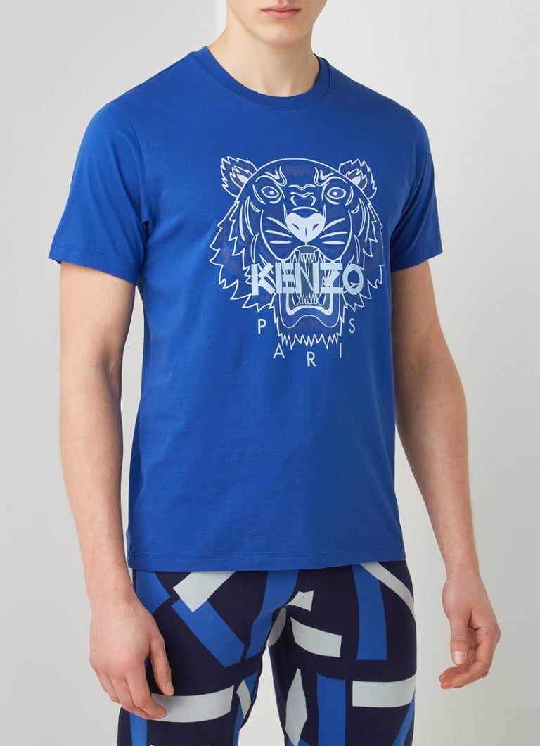 Kaal stam speler KENZO T-shirt met print • Kobaltblauw • deBijenkorf.be