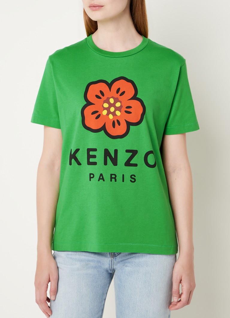 Identiteit Kapitein Brie Vloeibaar KENZO T-shirt van katoen met logoprint • Groen • deBijenkorf.be