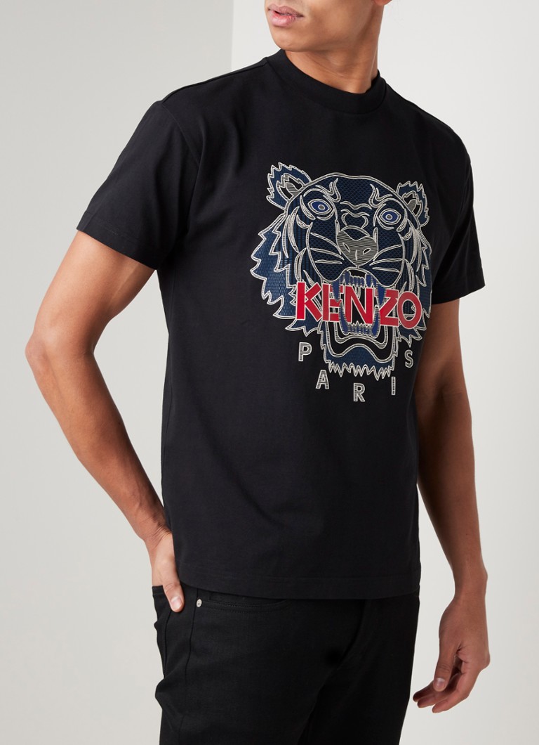 Huiswerk Losjes onderzeeër KENZO Tiger T-shirt met logoprint • Zwart • deBijenkorf.be