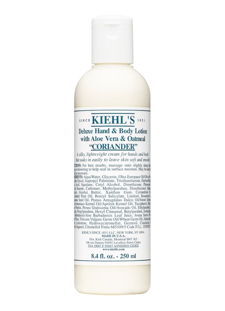 Kiehl's Deluxe Coriander Hand & Body Lotion with Aloe Vera & Oatmeal