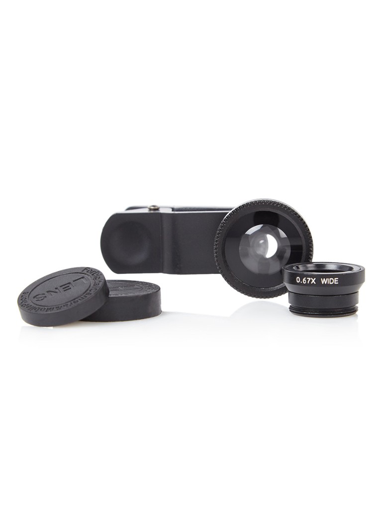 Kikkerland - Clip cameralens set van 3 voor smartphone - Zwart