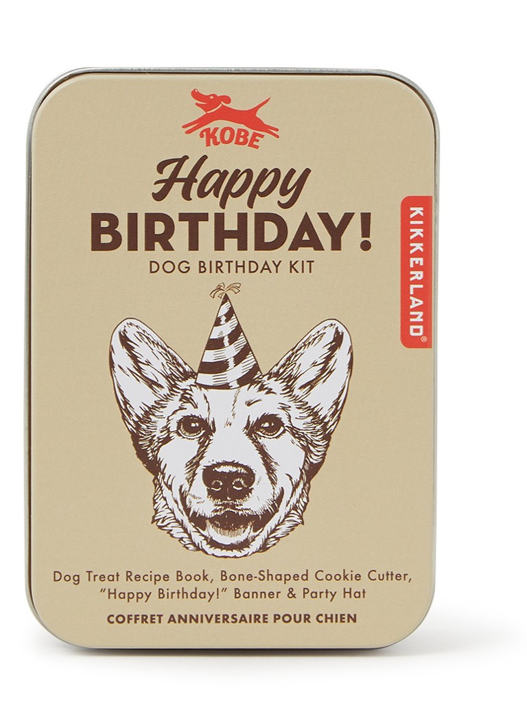 Kikkerland Kit Anniversaire Chien Joyeux Anniversaire 4 Pieces Beige De Bijenkorf