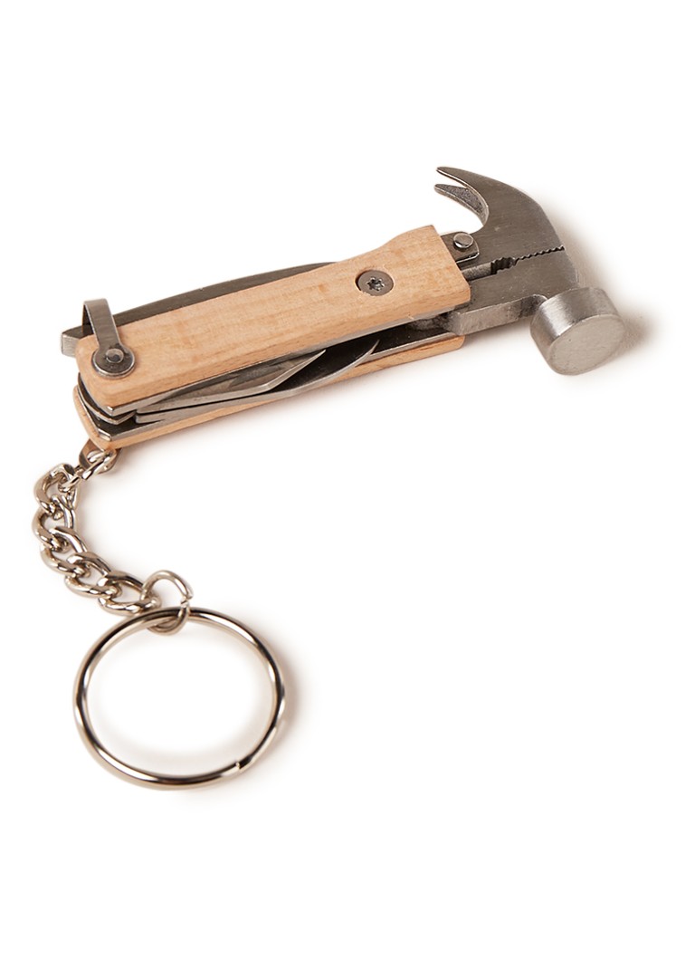 Kikkerland - Mini Hammer 7-in-1 multi-tool sleutelhanger - Zilver