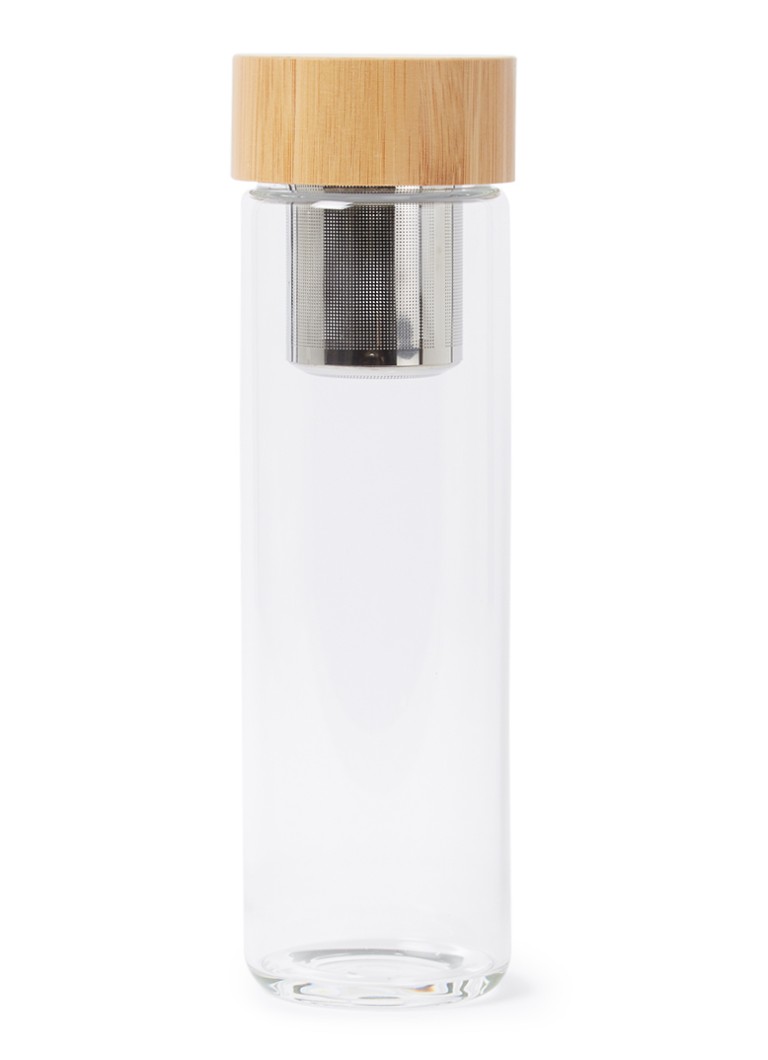 Kikkerland - Zen thermosfles met theefilter 550 ml  - Transparant
