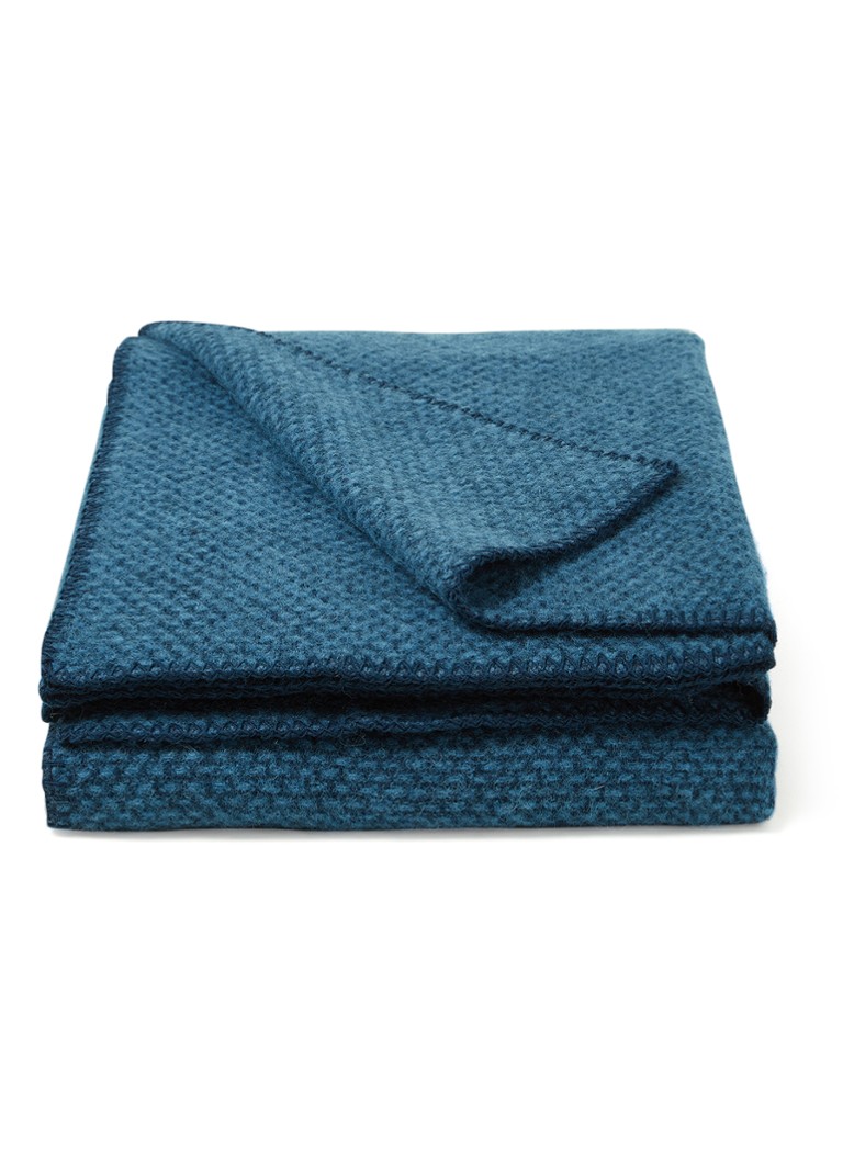 Klippan - Domino plaid van lamswol 130 x 180 cm - Donkerblauw