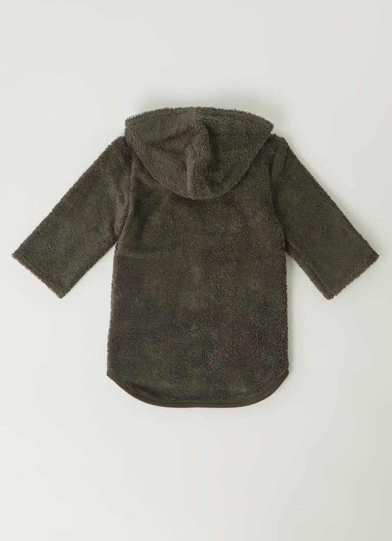Koeka Peignoir Bebe En Tissu Eponge Avec Capuche Et Lien A Nouer Vert Fonce De Bijenkorf