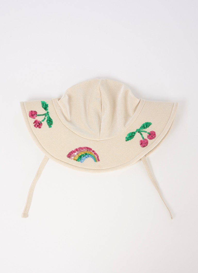 Konges Sløjd - Beatrice Swim bucket hoed met lurex en pailletten - Beige