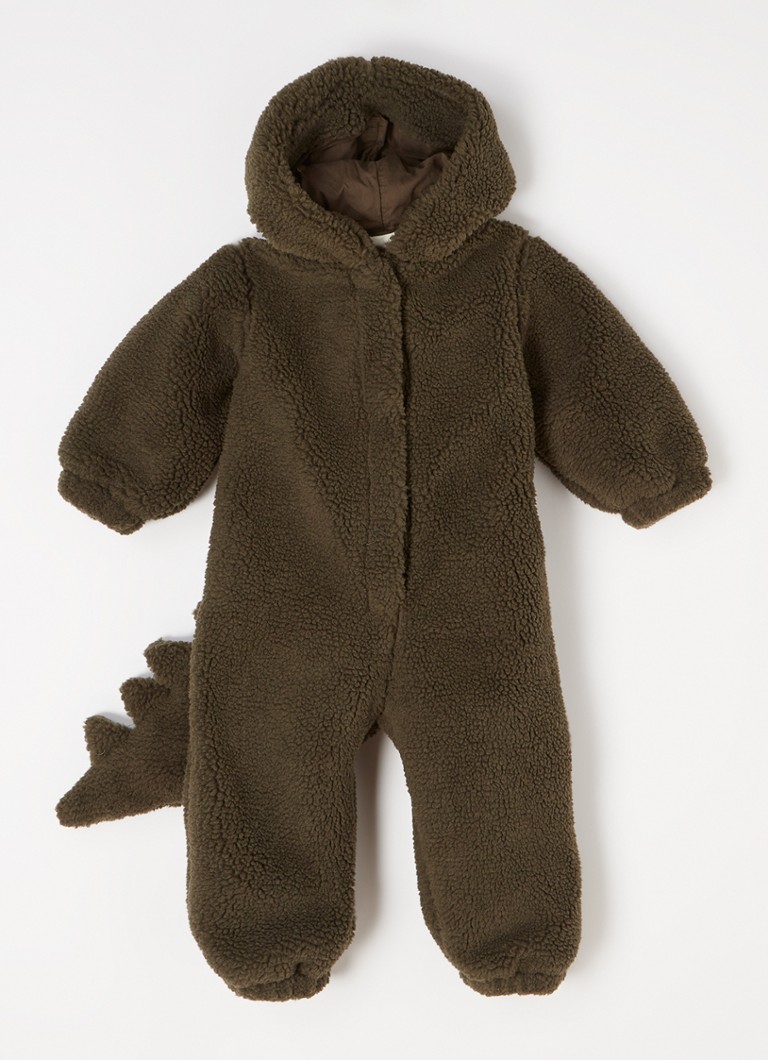 Konges Sløjd - Dino onesie van teddy - Legergroen