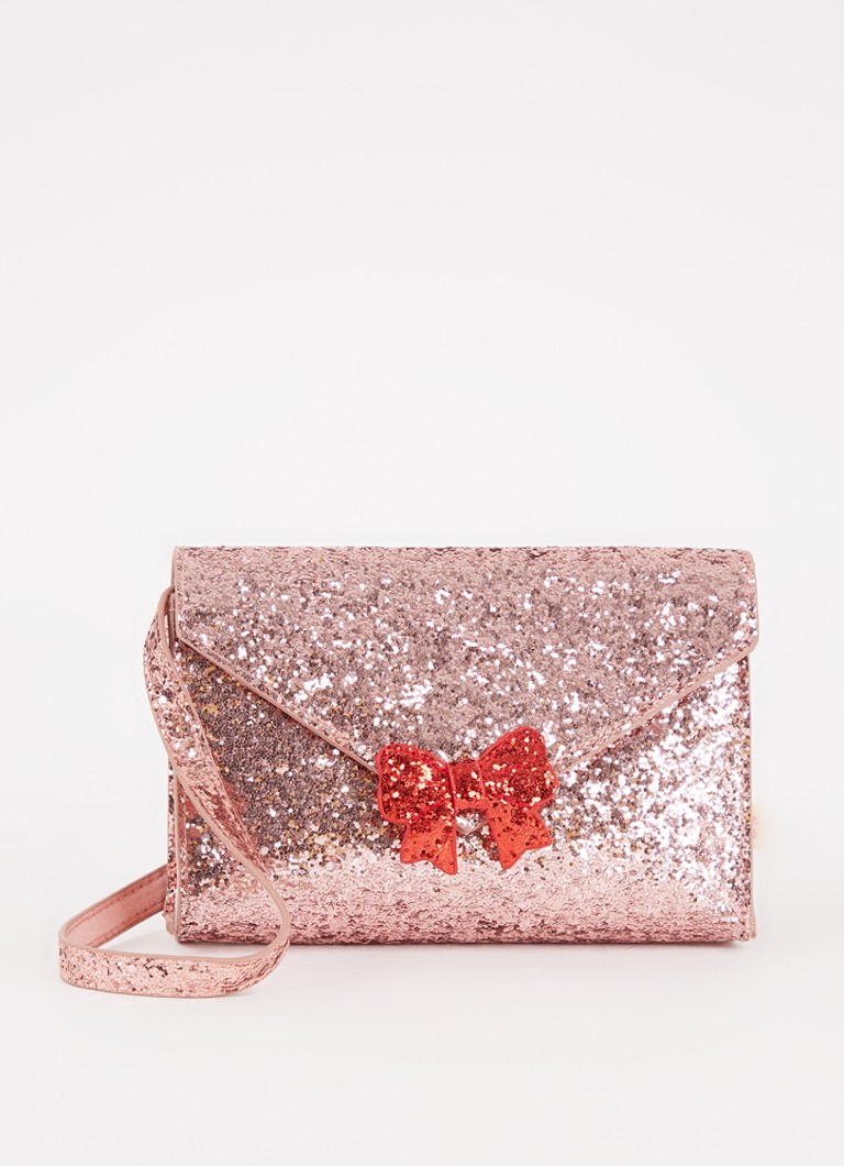 Konges Sløjd - Love Letter crossbodytas met glitter - Oudroze