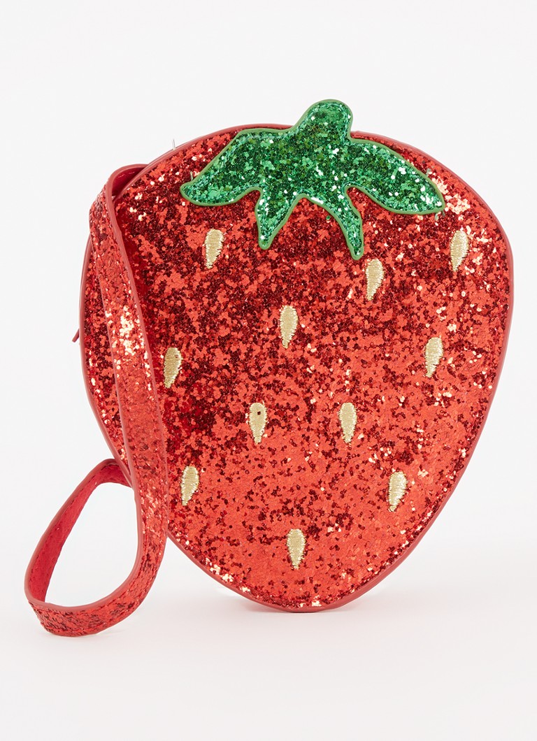 Konges Sløjd - Strawberry crossbodytas met glitter - Rood