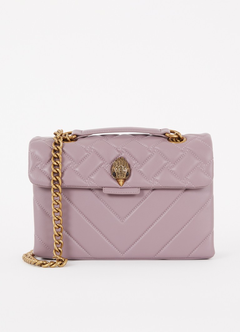 Kurt Geiger - Kensington schoudertas van leer met quilt patroon - Lila