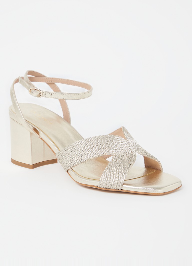 L.K.Bennett - Stella sandalette van leer met metallic finish - Goud