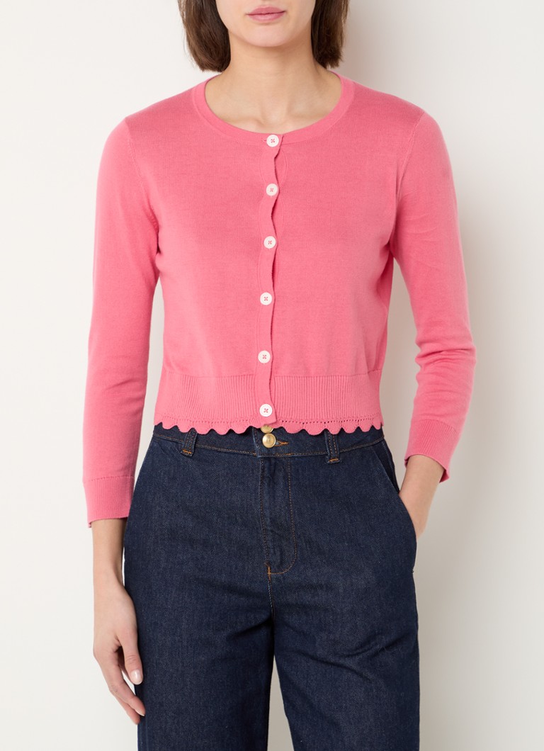 L.K.Bennett - Vanessa fijngebreid cropped vest - Koraal
