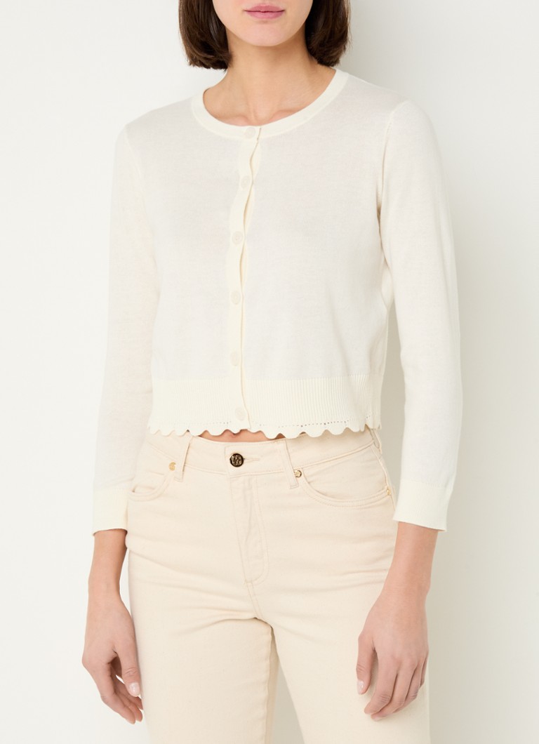 L.K.Bennett - Vanessa fijngebreid cropped vest - Creme