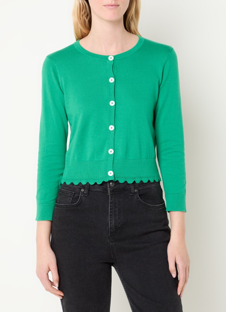 L.K.Bennett - Vanessa fijngebreid cropped vest - Groen
