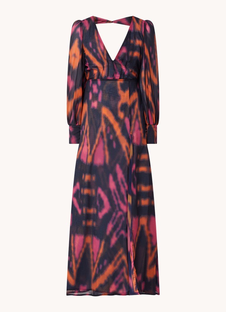 Laagam Karla maxi jurk met split en rugdecolleté • Donkerblauw