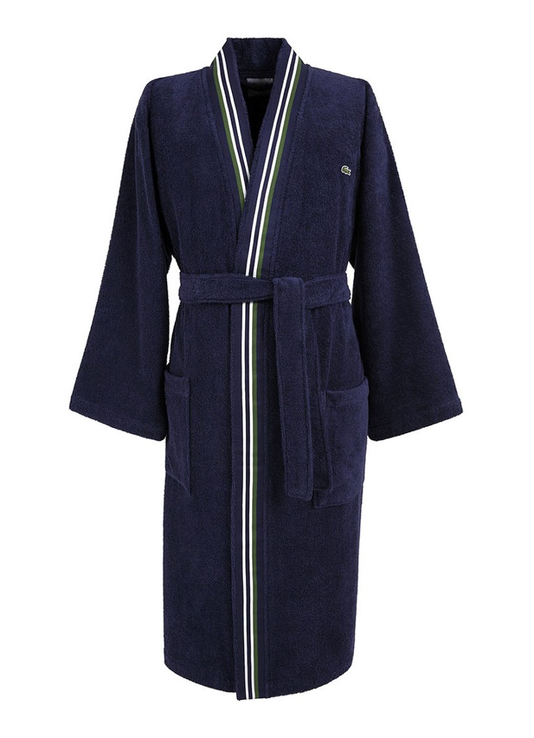 Lacoste - Club badjas van biologisch katoen - Donkerblauw