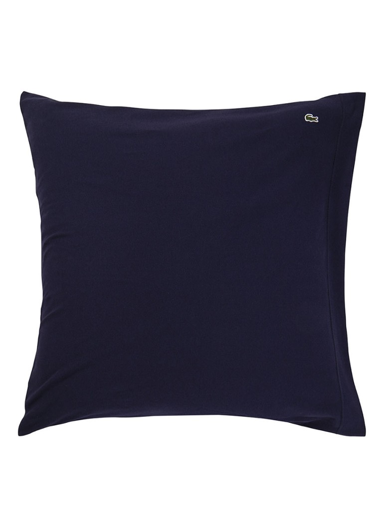Lacoste - Taie d’oreiller Pique Marine en coton avec logo 150TC - Bleu foncé
