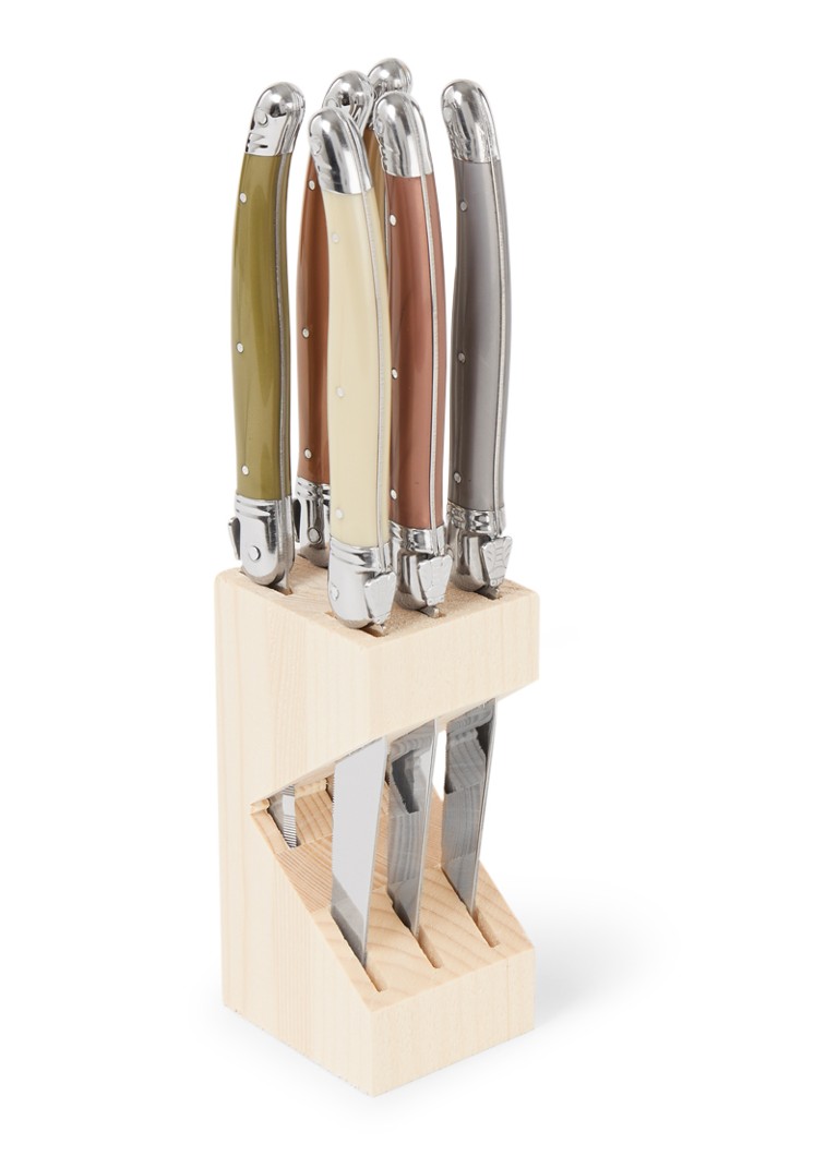 Laguiole Jean Dubost - Steakmes set van 6 - Lichtbruin