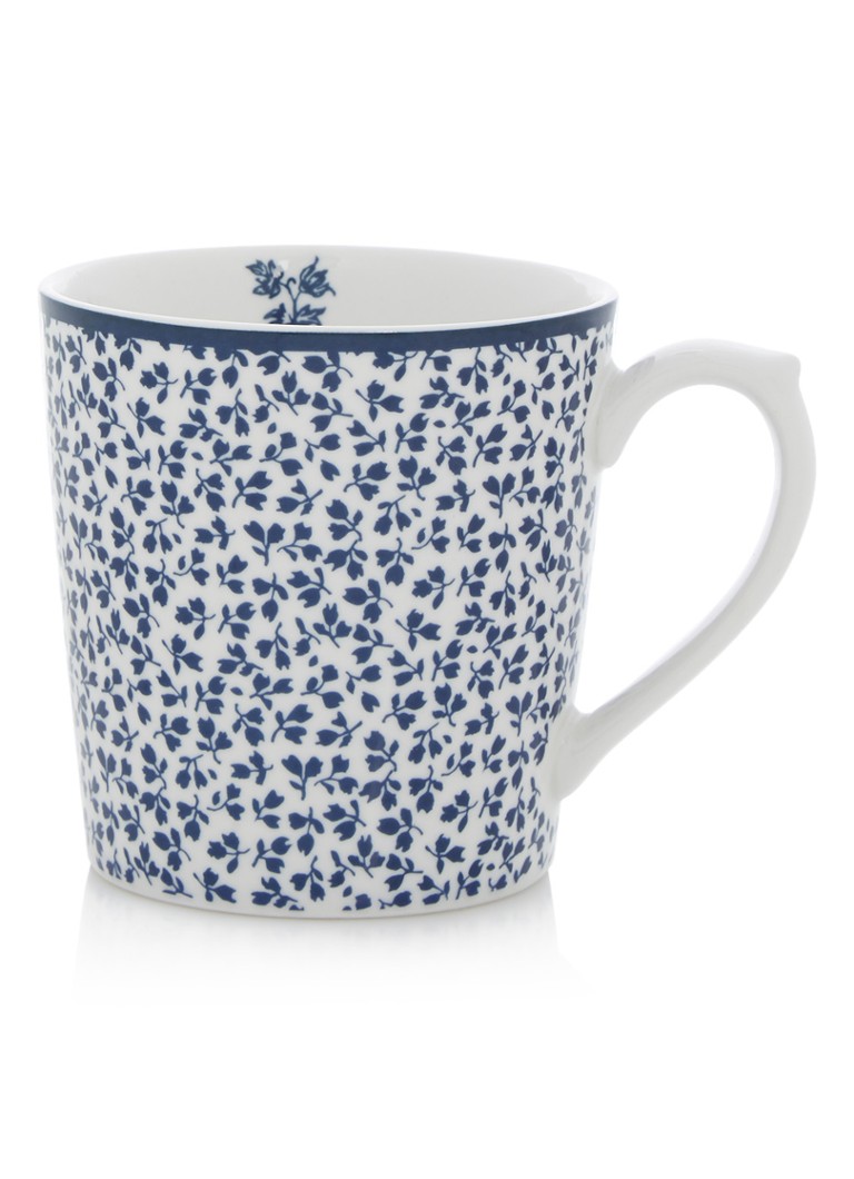 Laura Ashley Mug Floris 32 cl • Bleu foncé • de Bijenkorf