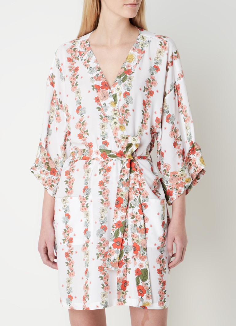 Laurence Tavernier - Prairie kimono met bloemenprint  - Wit