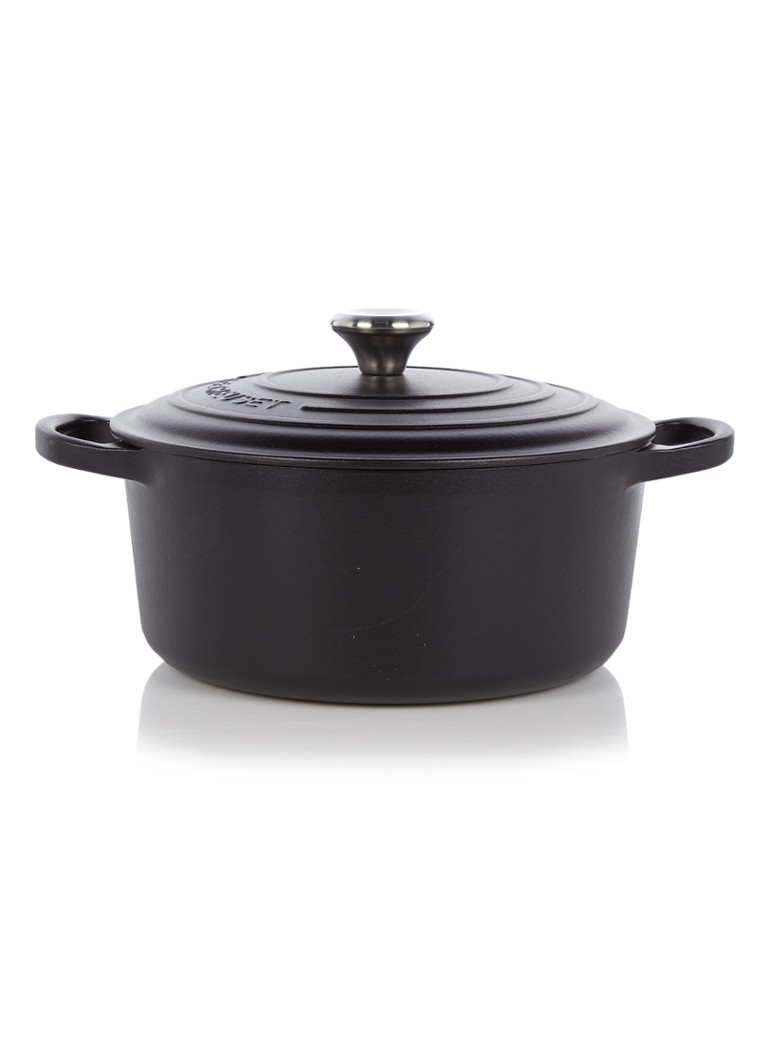 Le Creuset - Signature braadpan Ø22 cm - Mat zwart / zwart