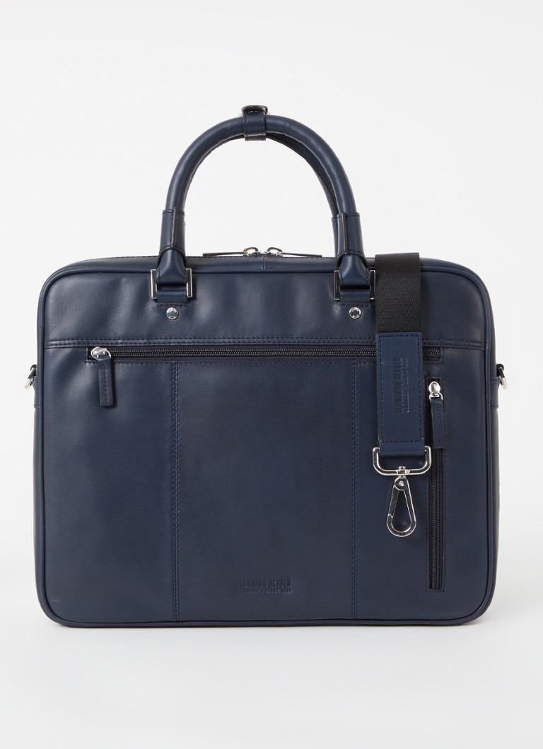 Leonhard Heyden - Montreal businesstas van leer met 14 inch laptopvak - unisex - Donkerblauw