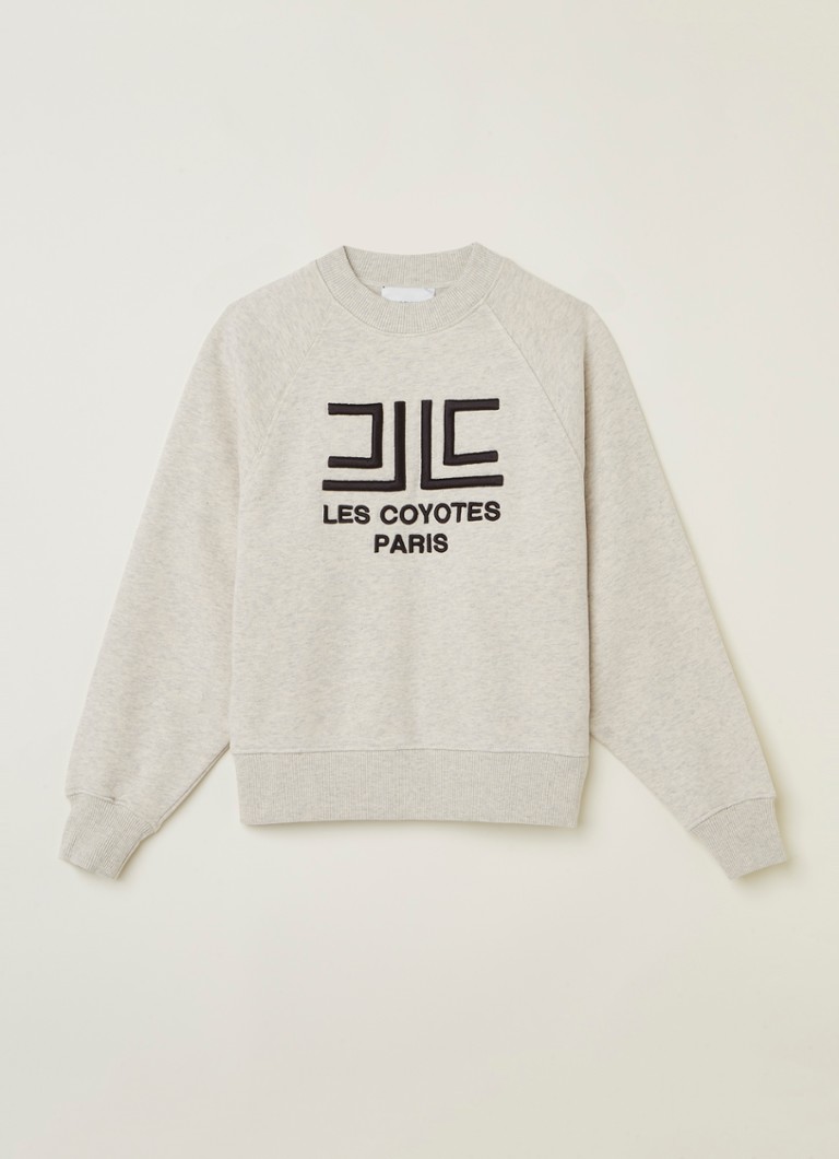 Commissie Bewusteloos lobby Les Coyotes de Paris Emily sweater met logoborduring • Grijsmele •  deBijenkorf.be
