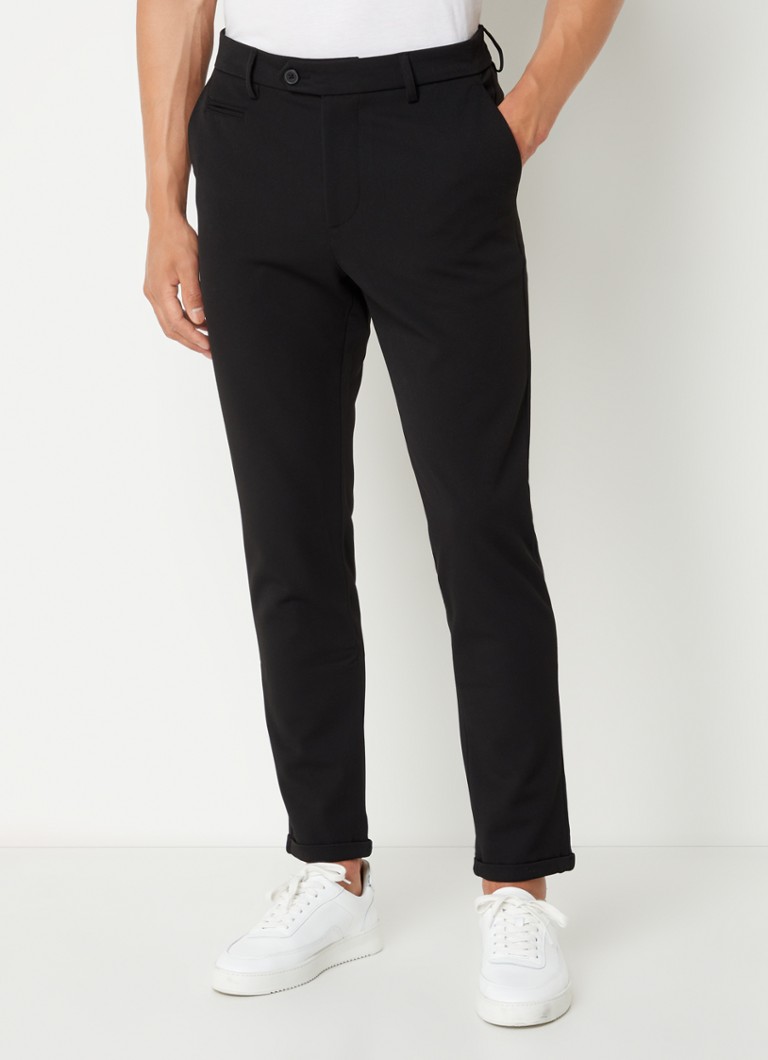 Les Deux - Como tapered fit pantalon met steekzakken  - Zwart
